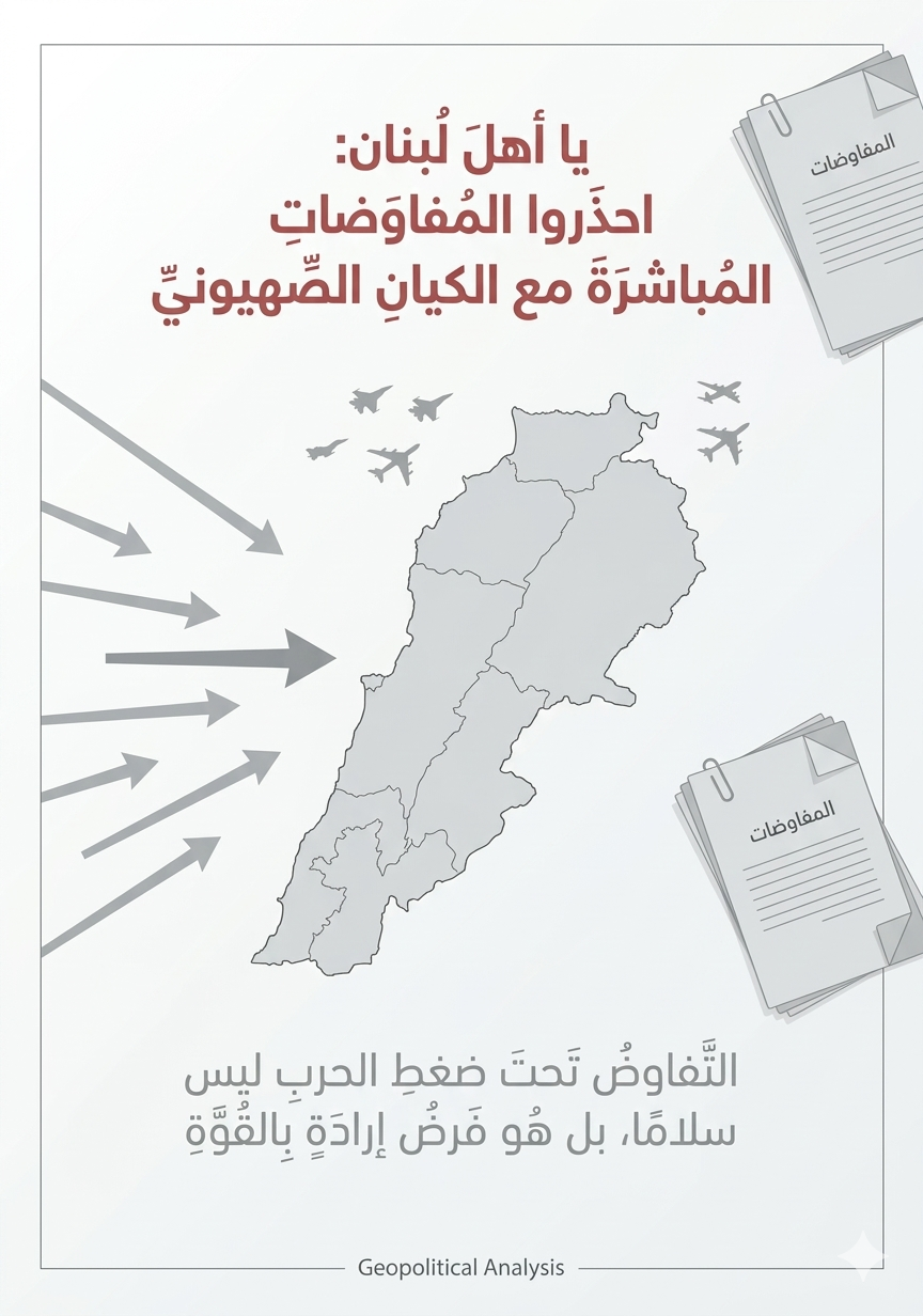 يا أهل لبنان: حذارِ من مد السلطة يدها للتفاوض المباشر مع كيان يهود!